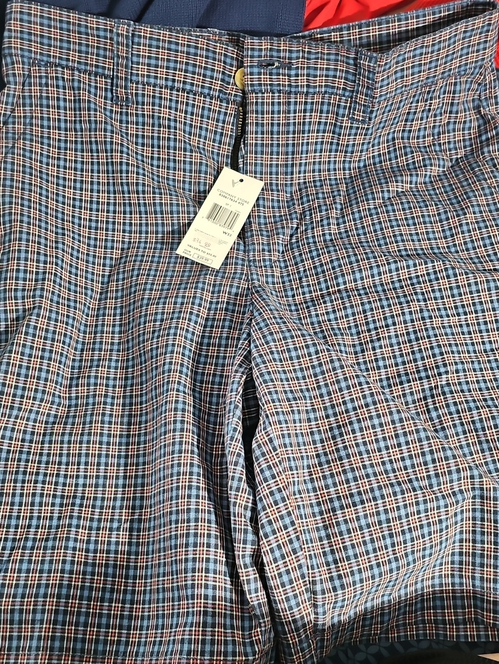 Tommy Hilfiger Men's Blue Plaid Casual Shorts
